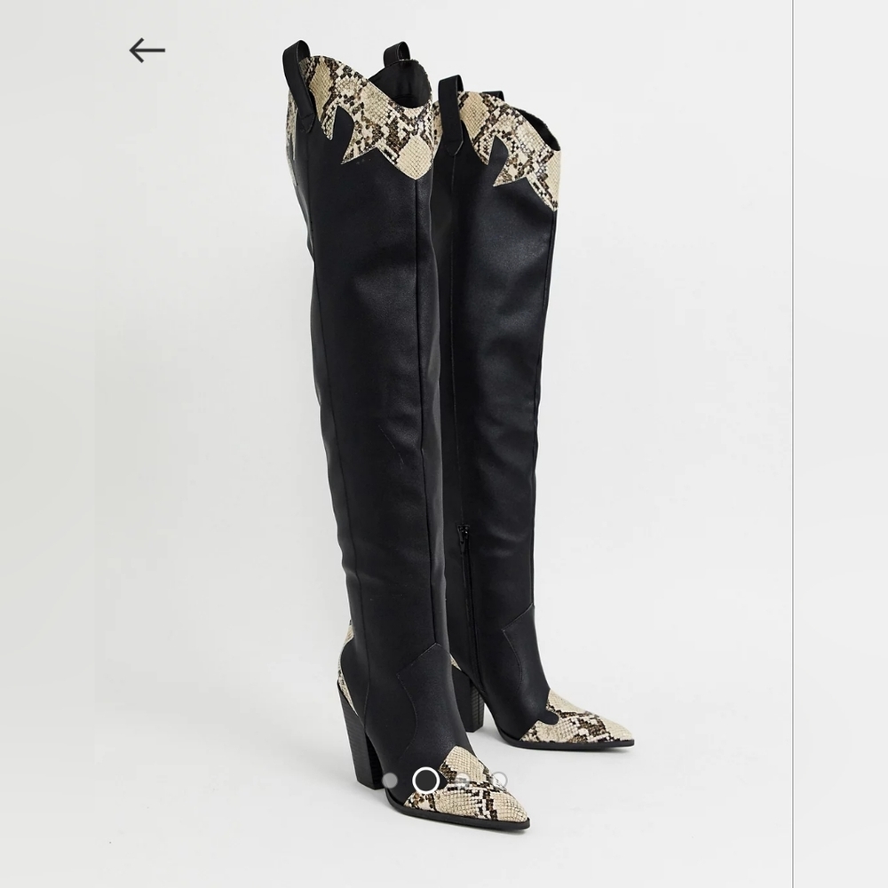 Public Desire rode over the knee western boots